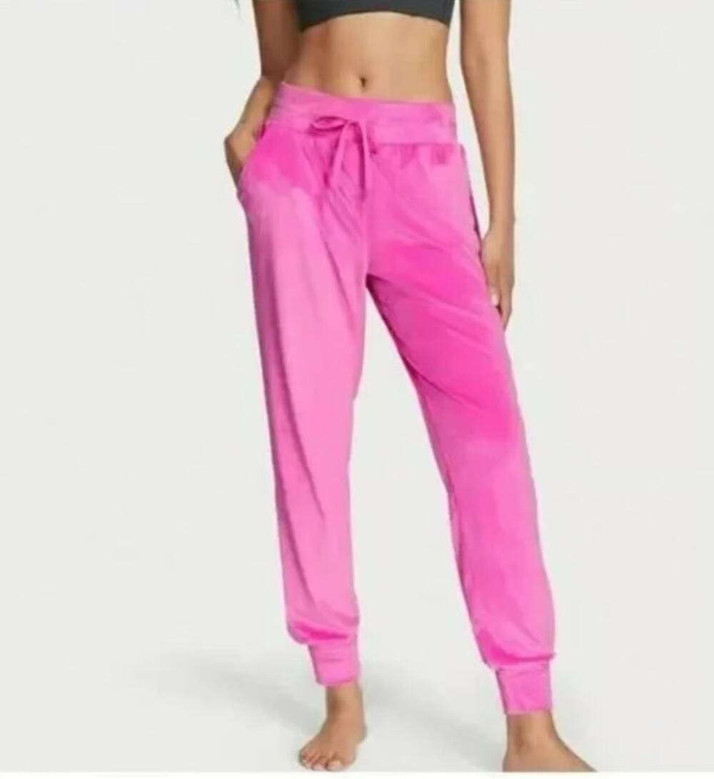 Victoria Secret On Point Jogger Velour Sweatpants, Hot Pink, Y2K, Retro, Sz L
